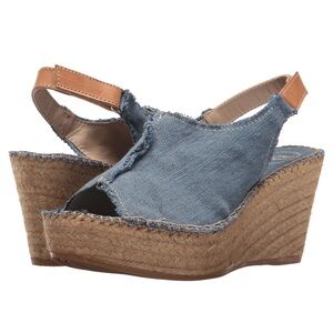 Denim Wedge Sandals Sz 8